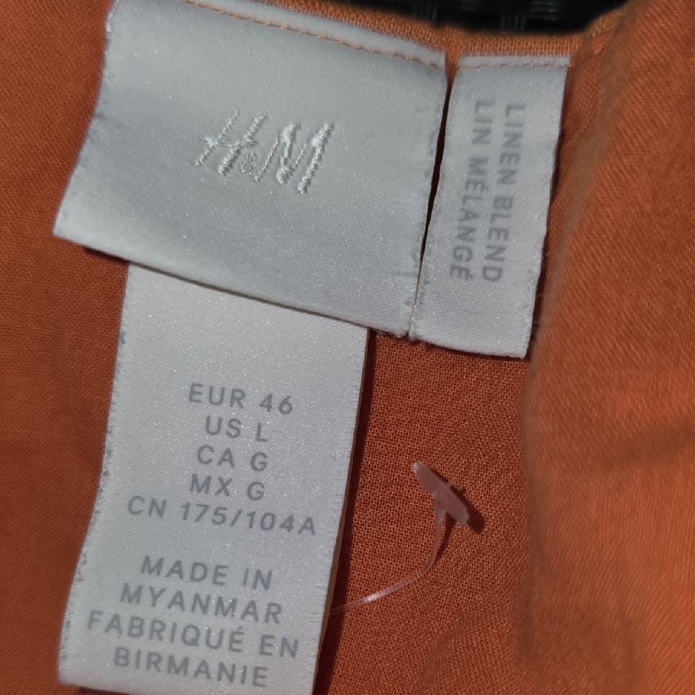 H&M Orange Linen Blend Apparel